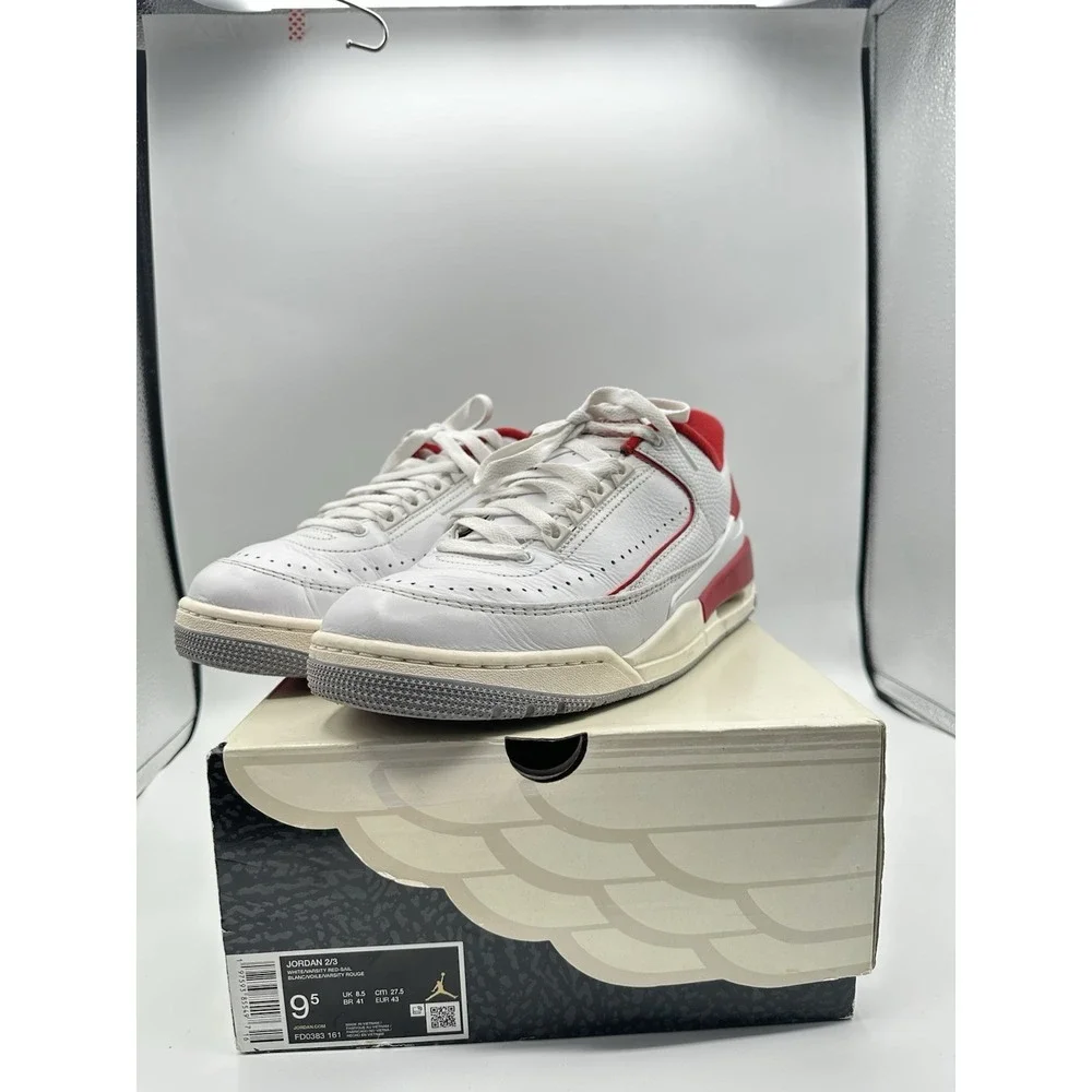 Nike Air Jordan 2/3 White Red Low Sneakers Men's Size 9.5 Clean w/ Box